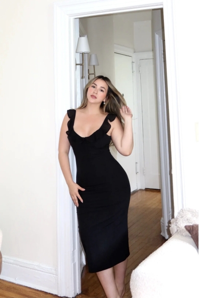 PETAL DRESS NEGRO