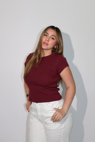 COTTON TEE BURGUNDY