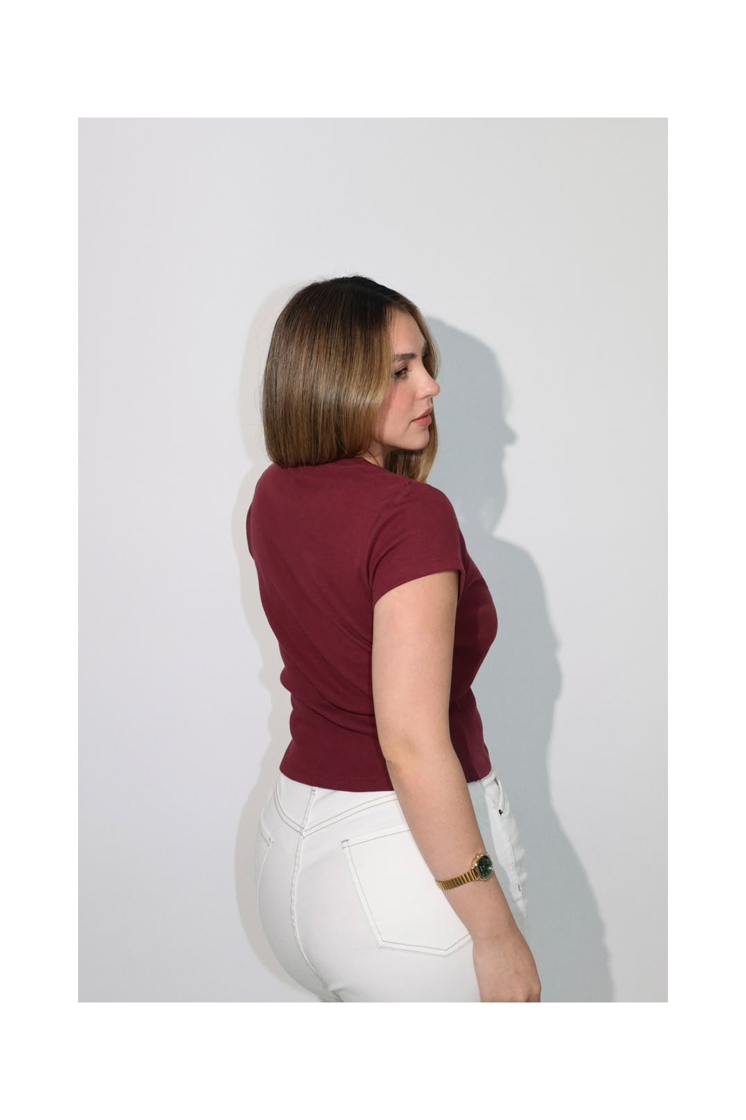 COTTON TEE BURGUNDY